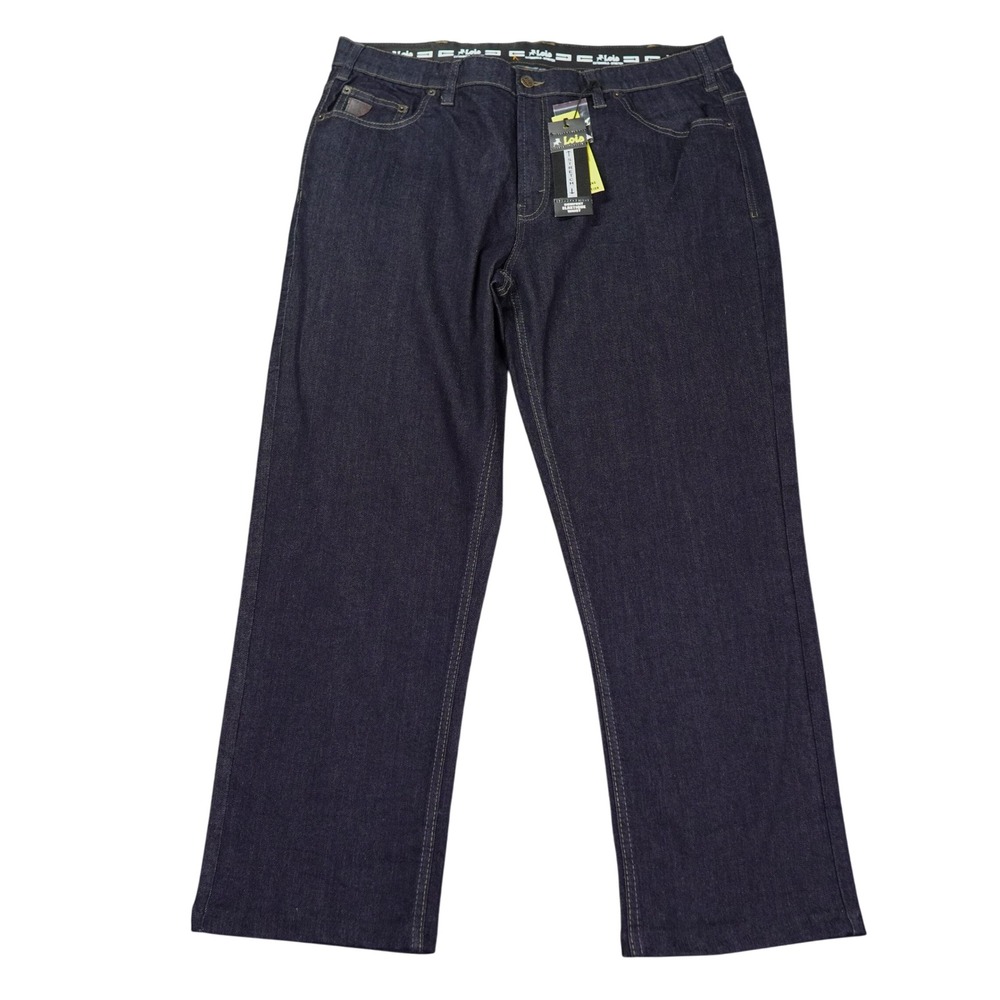 Lois Brad Slim Jeans Men 38x27.5 Dark Blue Straight Leg Stretch Comfort Waist